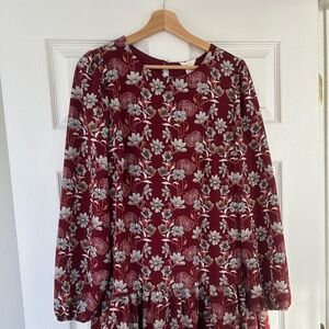 Caslon Long Sleeve Floral Dress
